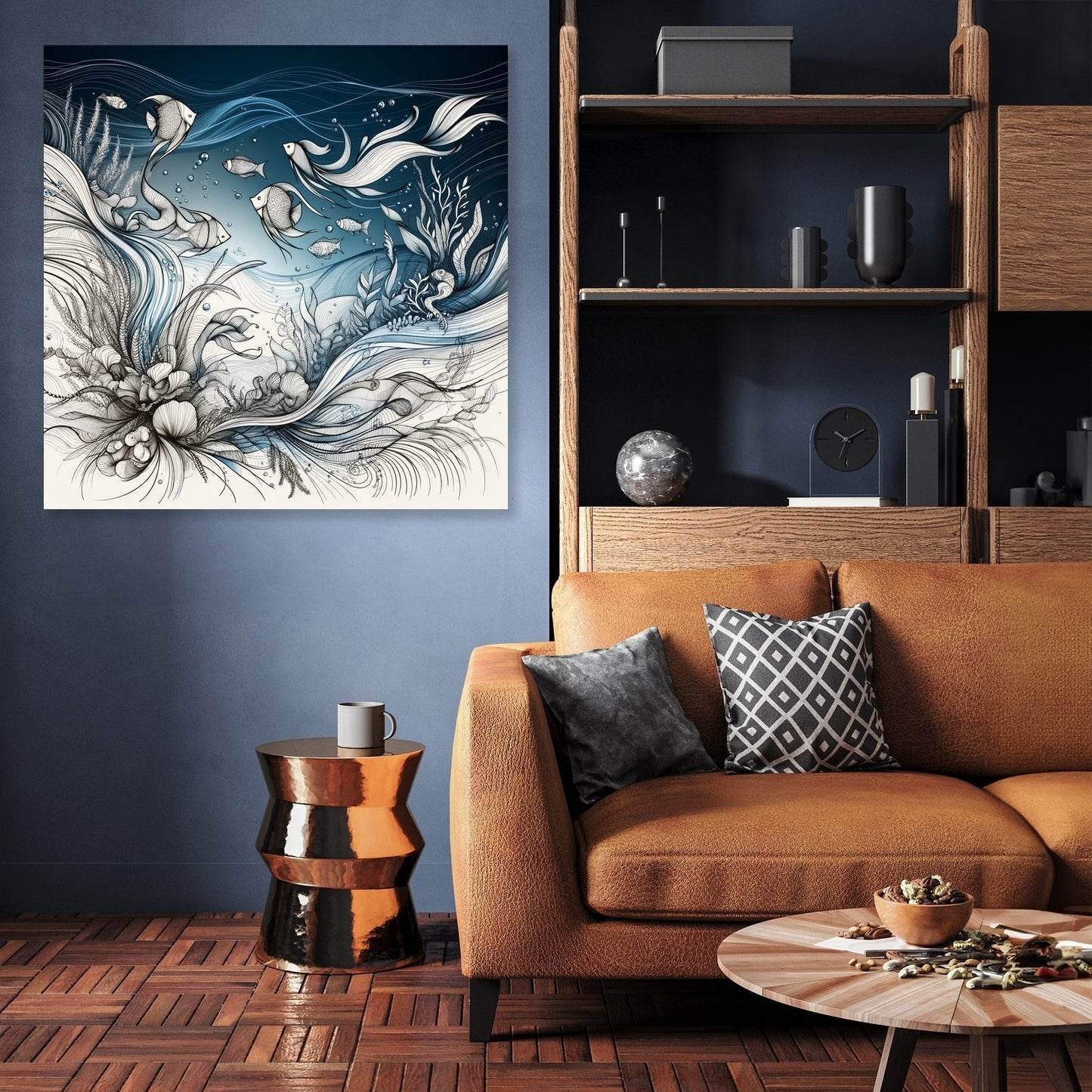 Oceanic Script Elegance Canvas