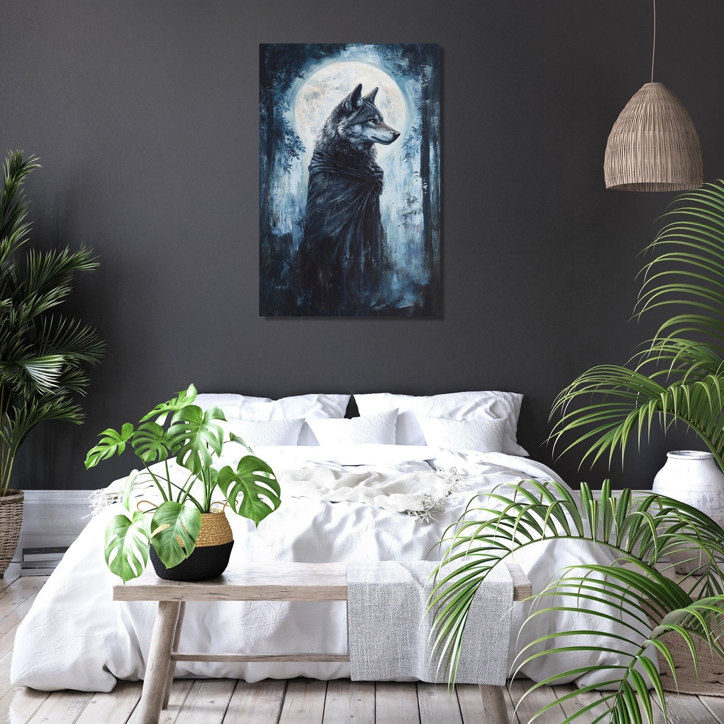 Regal Wolf Moon Canvas