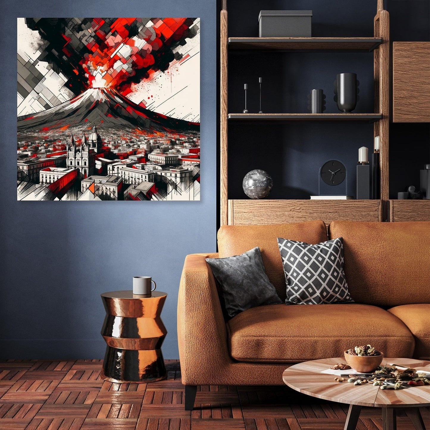 Vesuvius Cubist Threat Canvas