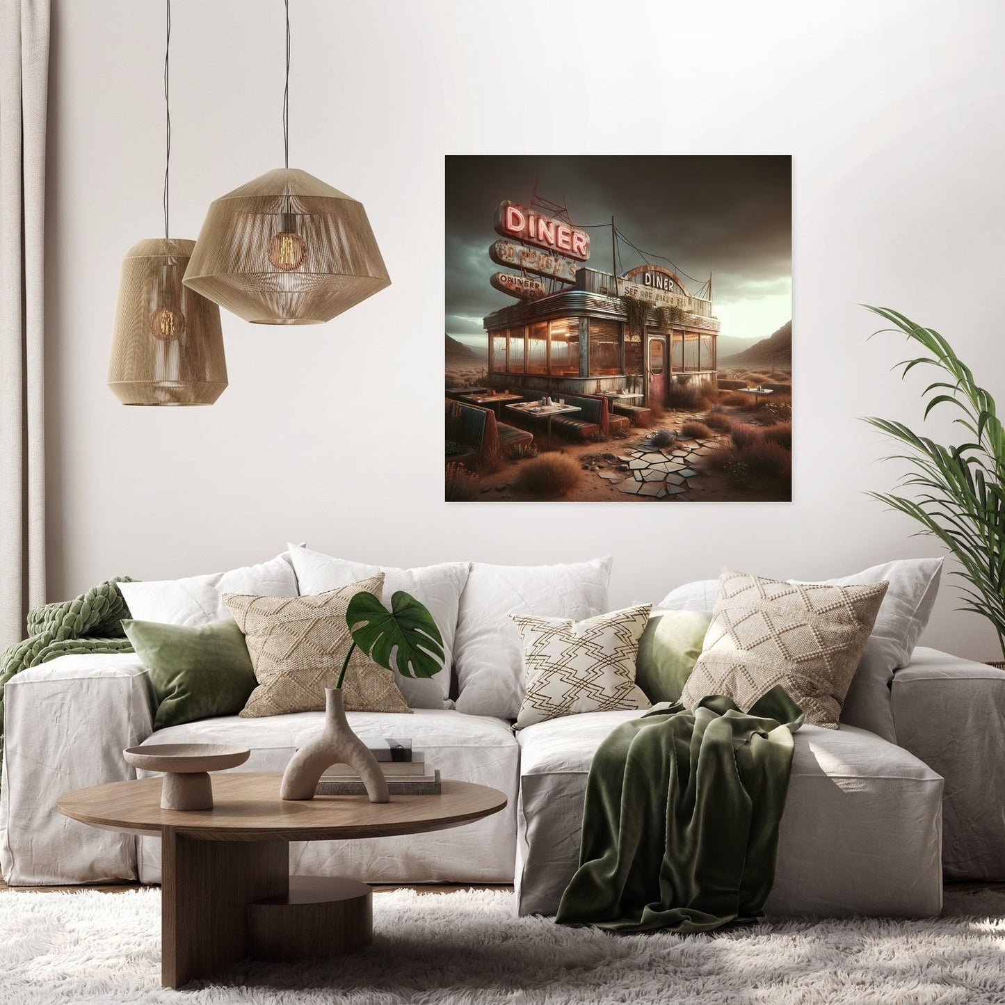 Desolate Diner Delight Canvas
