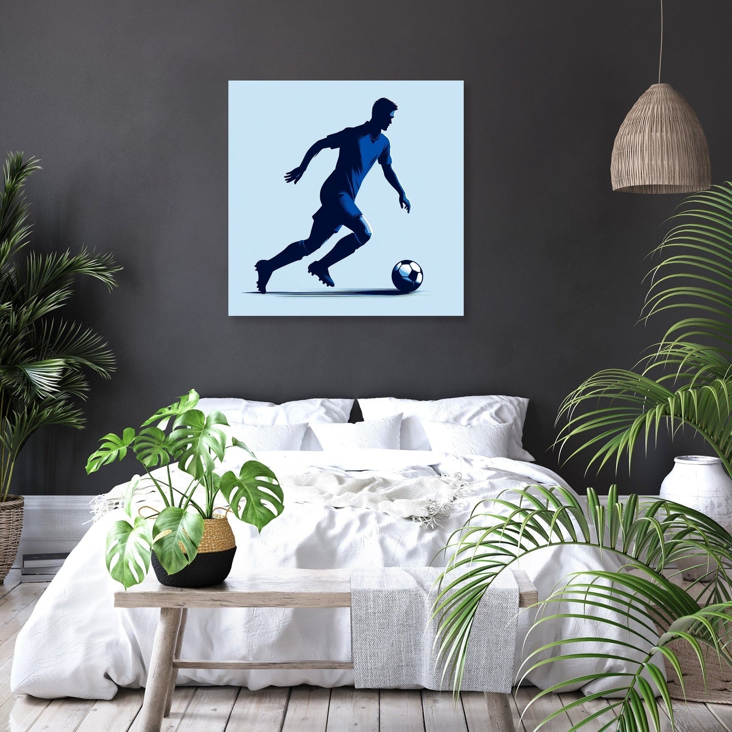 Glasgow Blue Dribble Canvas