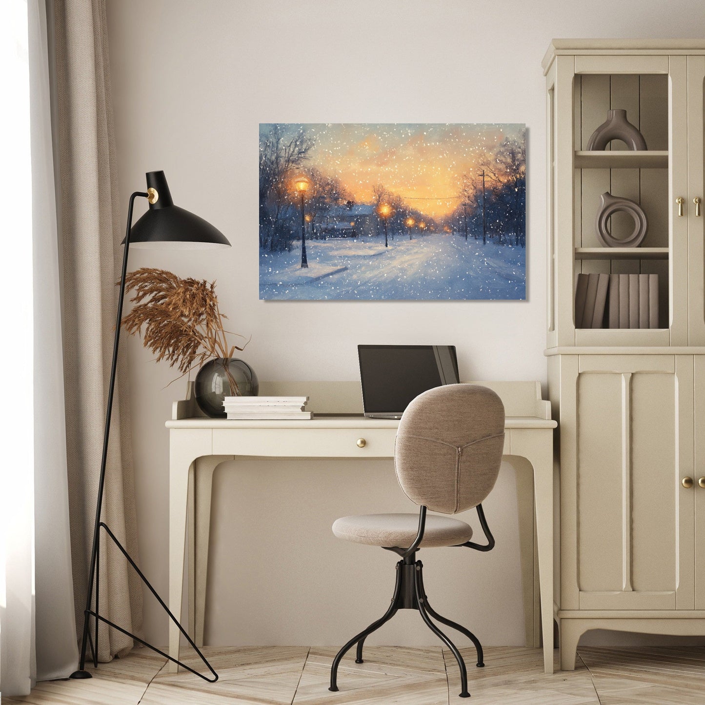First Snow on Silent Canvas