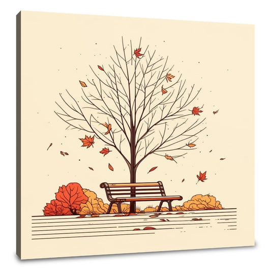 Autumn Park in Warm Colors Canvas