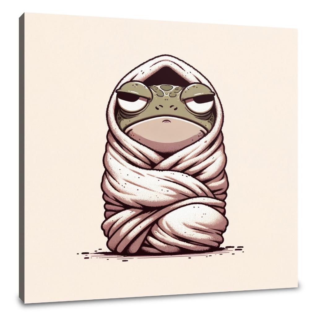 Grumpy Towel Frog Canvas
