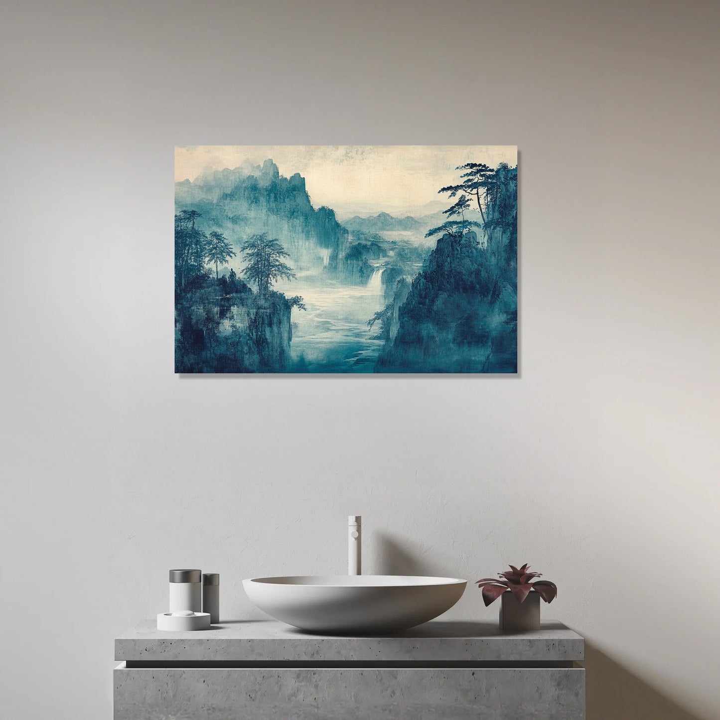 Tranquil Aqua Horizon Canvas