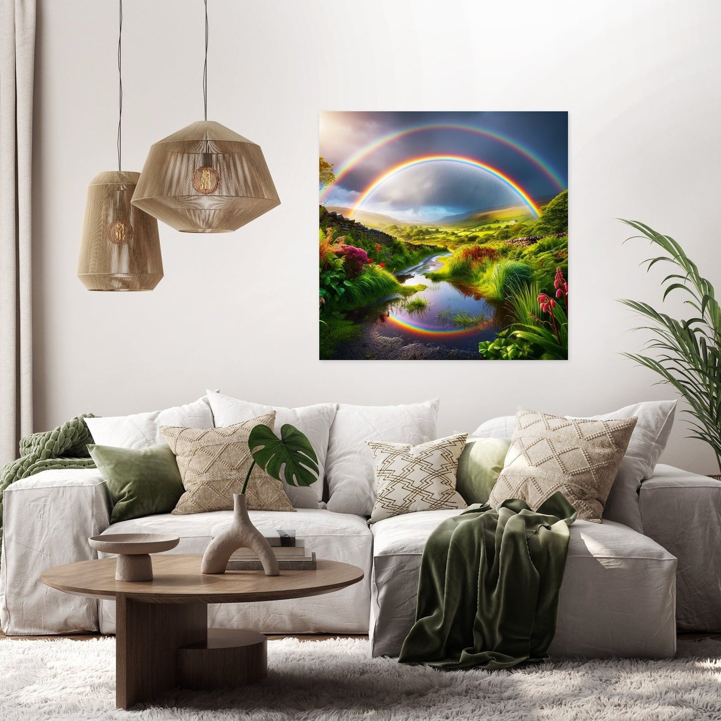 Double Rainbow Wonder Canvas