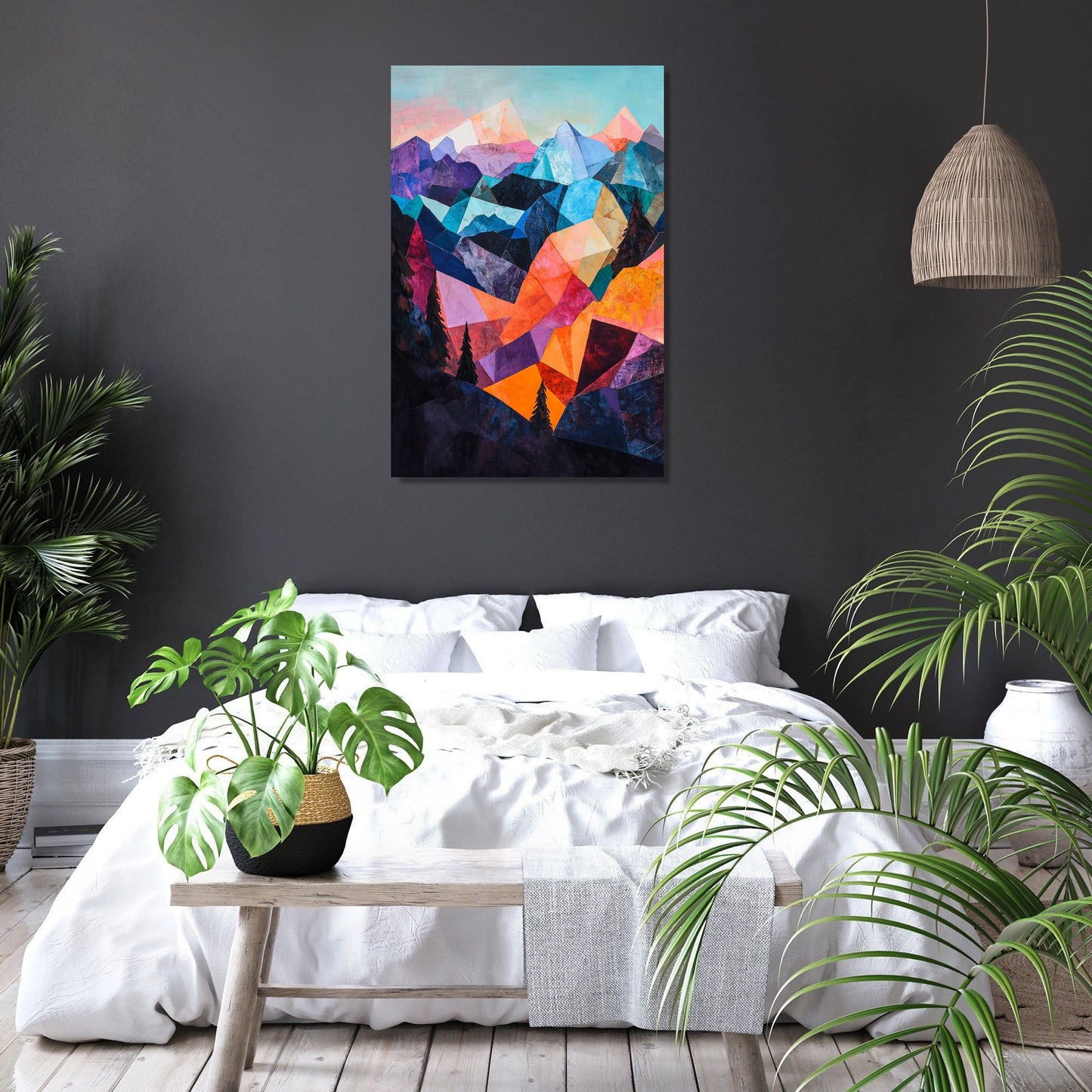 Geometric Mountain Canvas