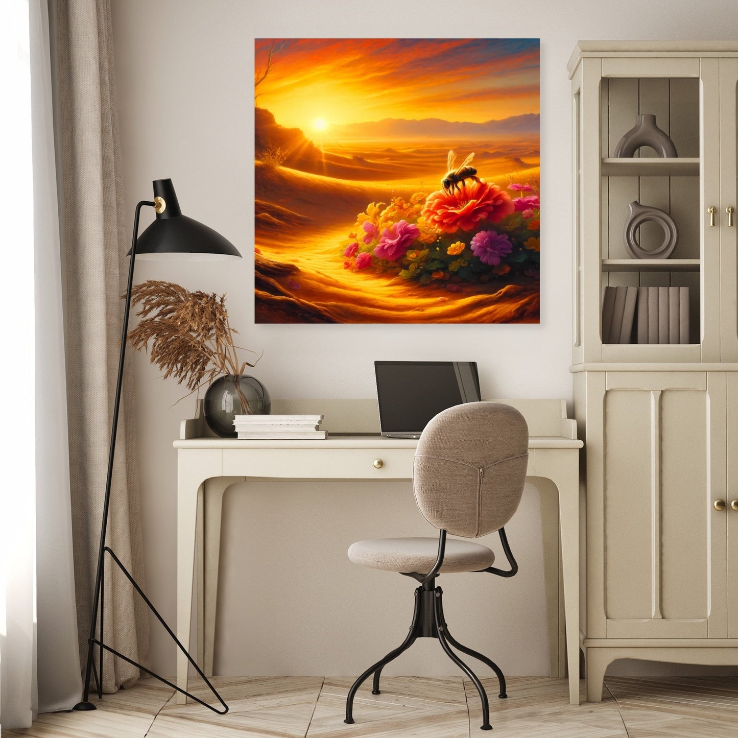 Bee Oasis in the Desert Canvas