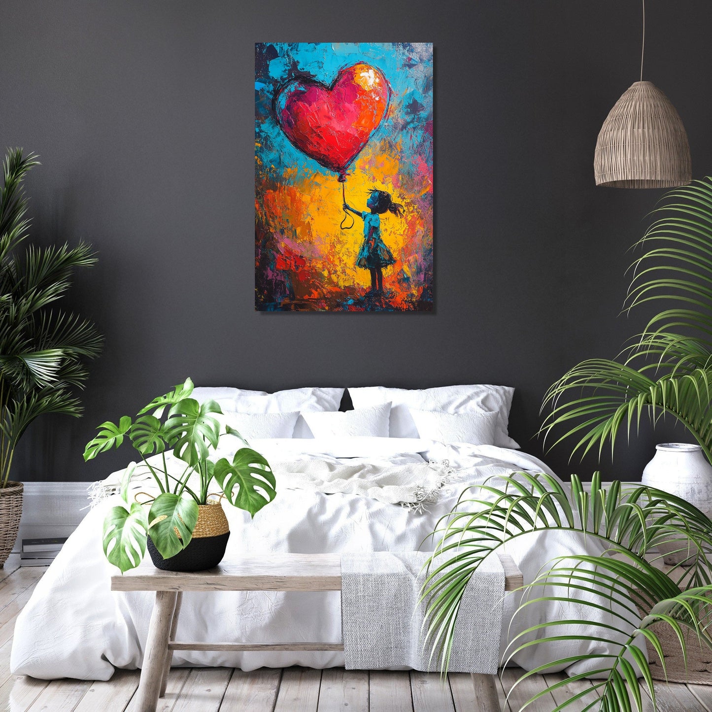 Child's Heart Balloon Canvas