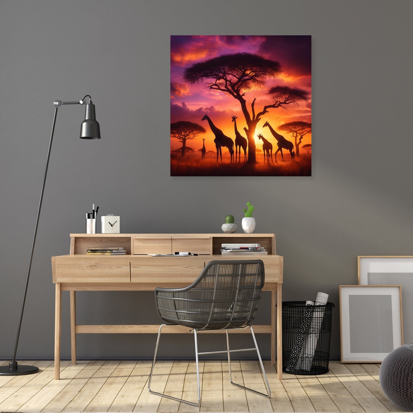 Sunset Giraffes Canvas