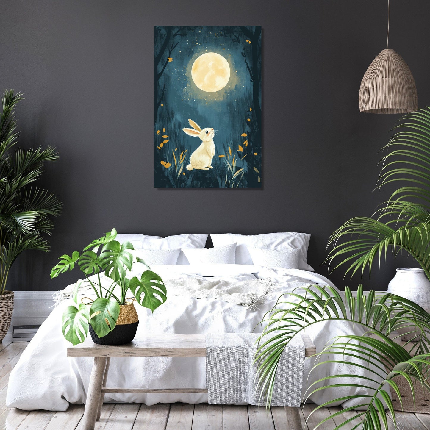 Moonlit Rabbit Canvas