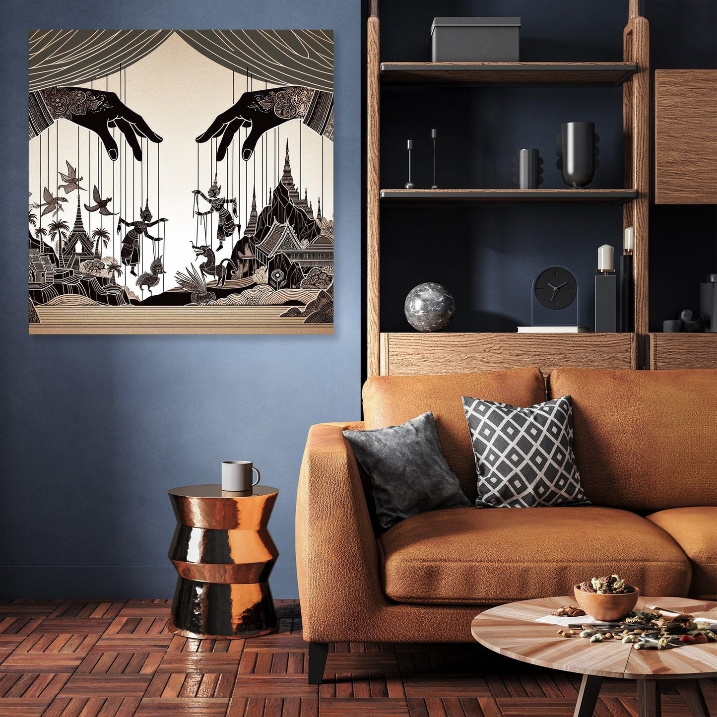 Enchanted Puppeteer's Silhouette Canvas
