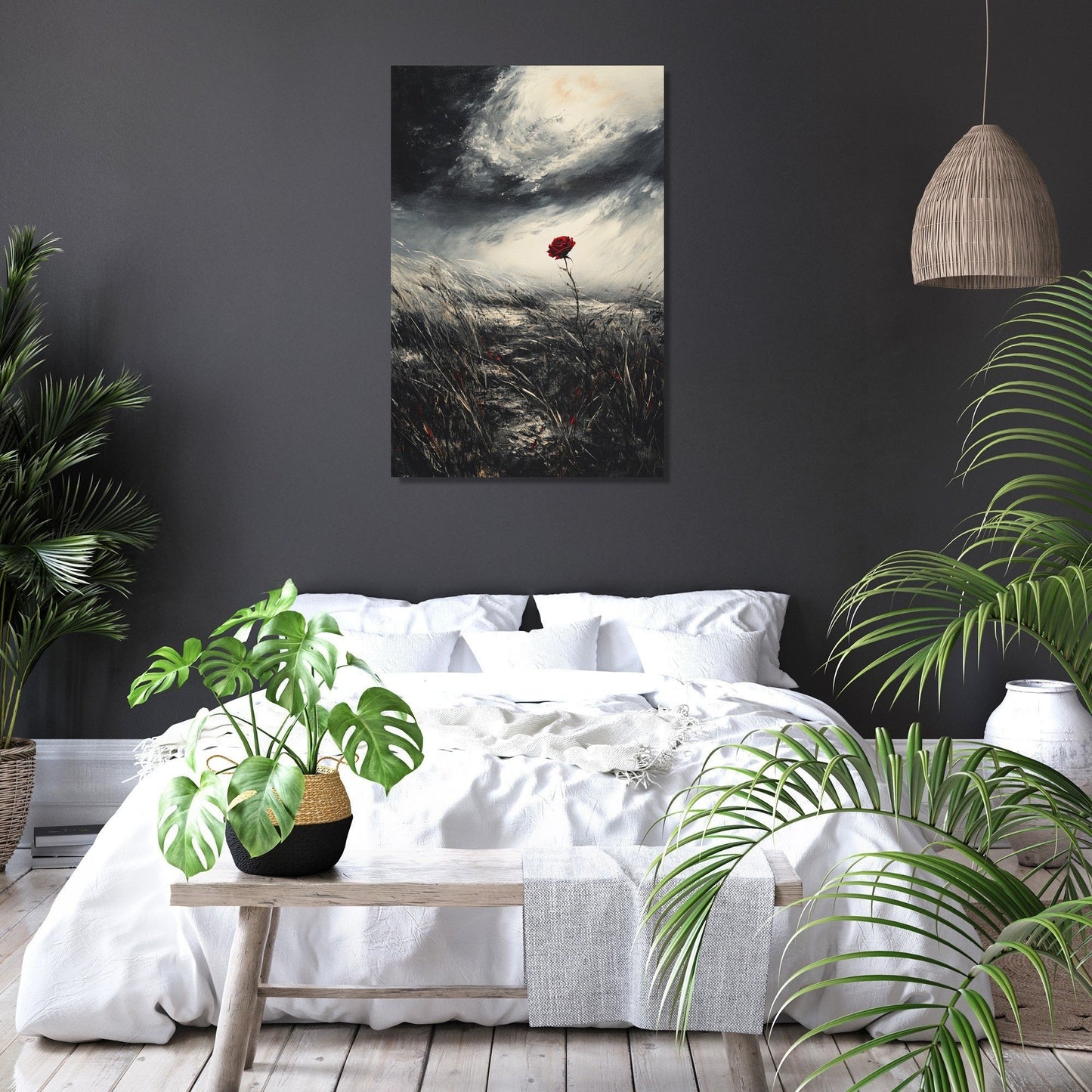 Crimson Rose Serenade Canvas
