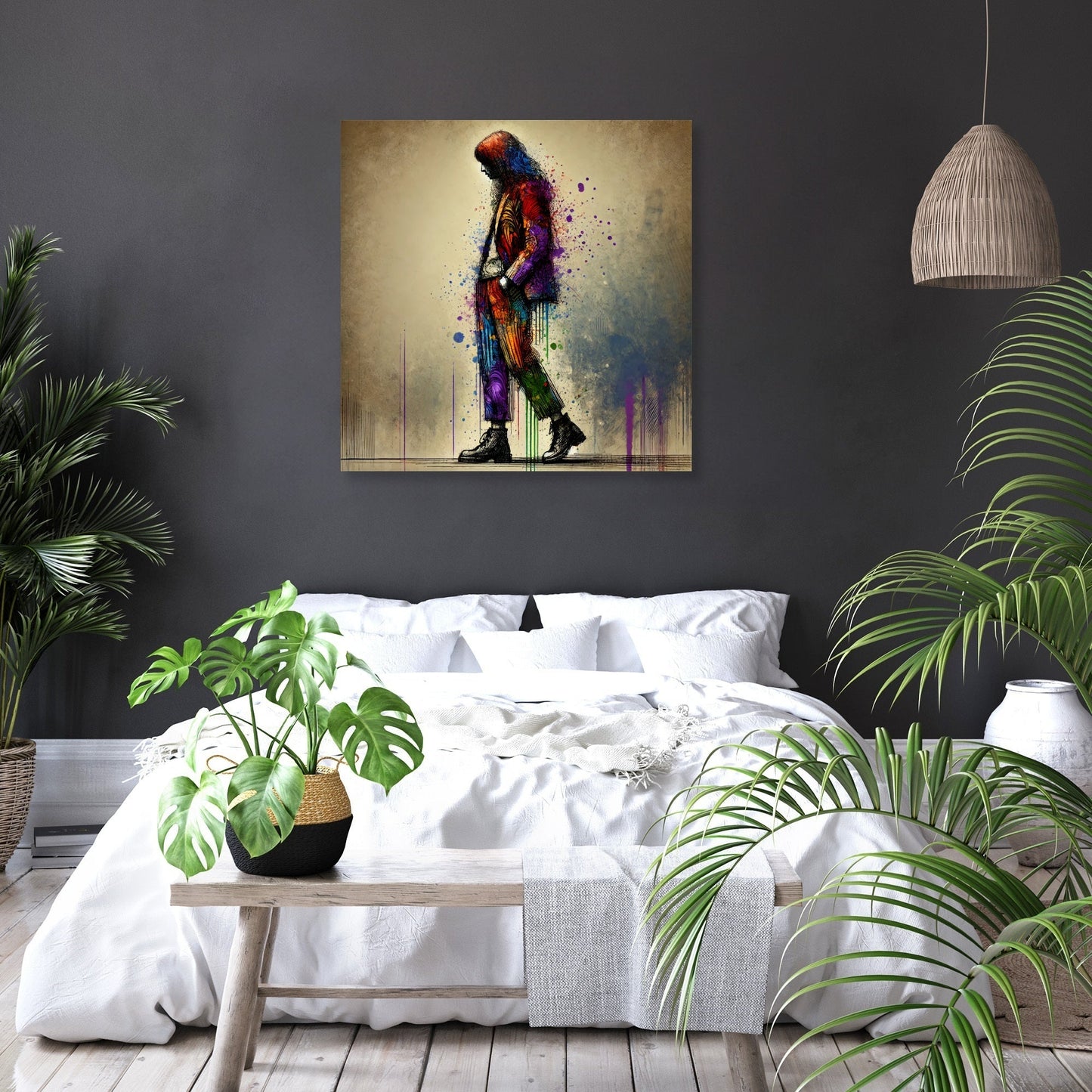 Vibrant Silhouette Art Canvas