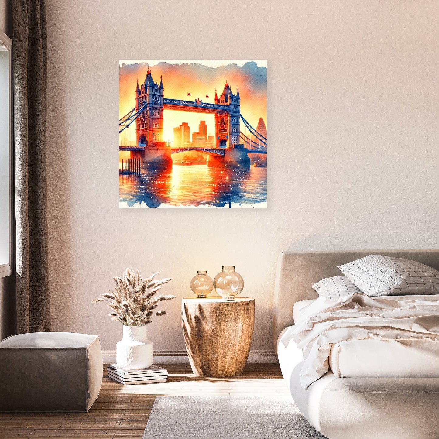 Sunset Over Tower Bridge Canvas