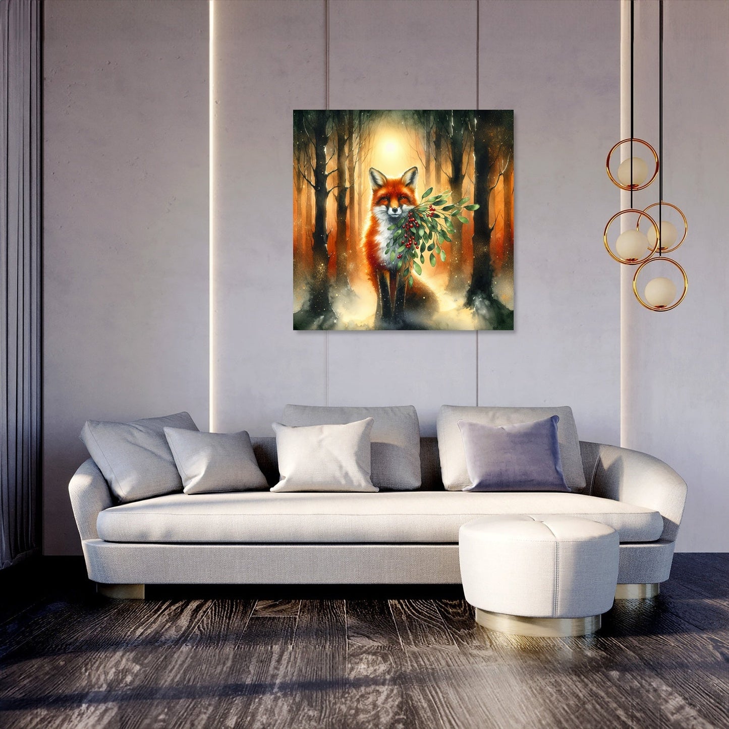 Frolicking Fox Festive Canvas