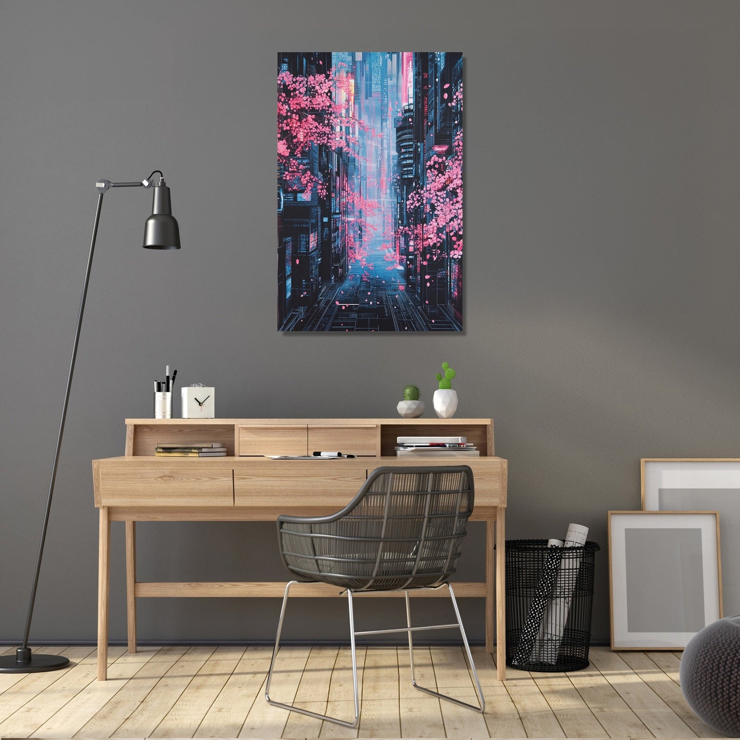 Neon Cyberspace Canvas