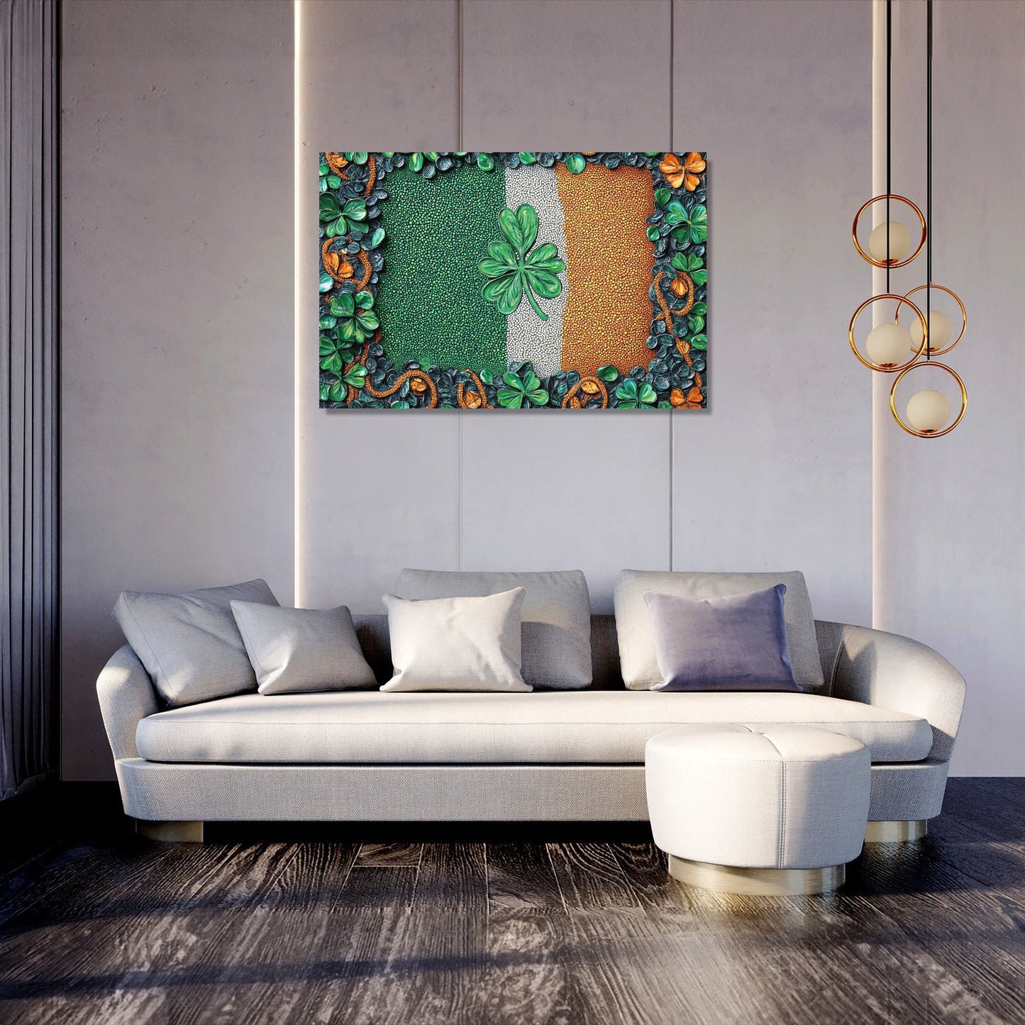 Shamrock Flag Pointillist Canvas