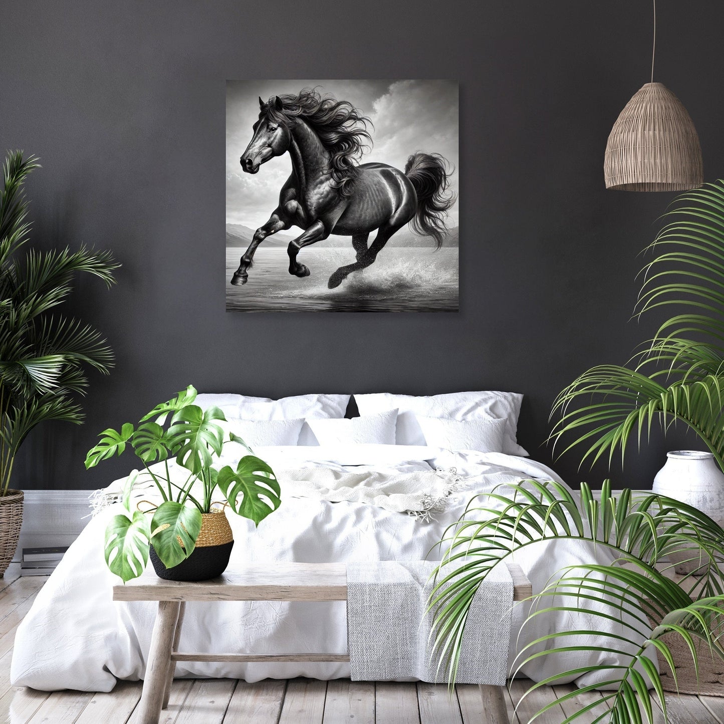 Majestic Dark Mustang Canvas