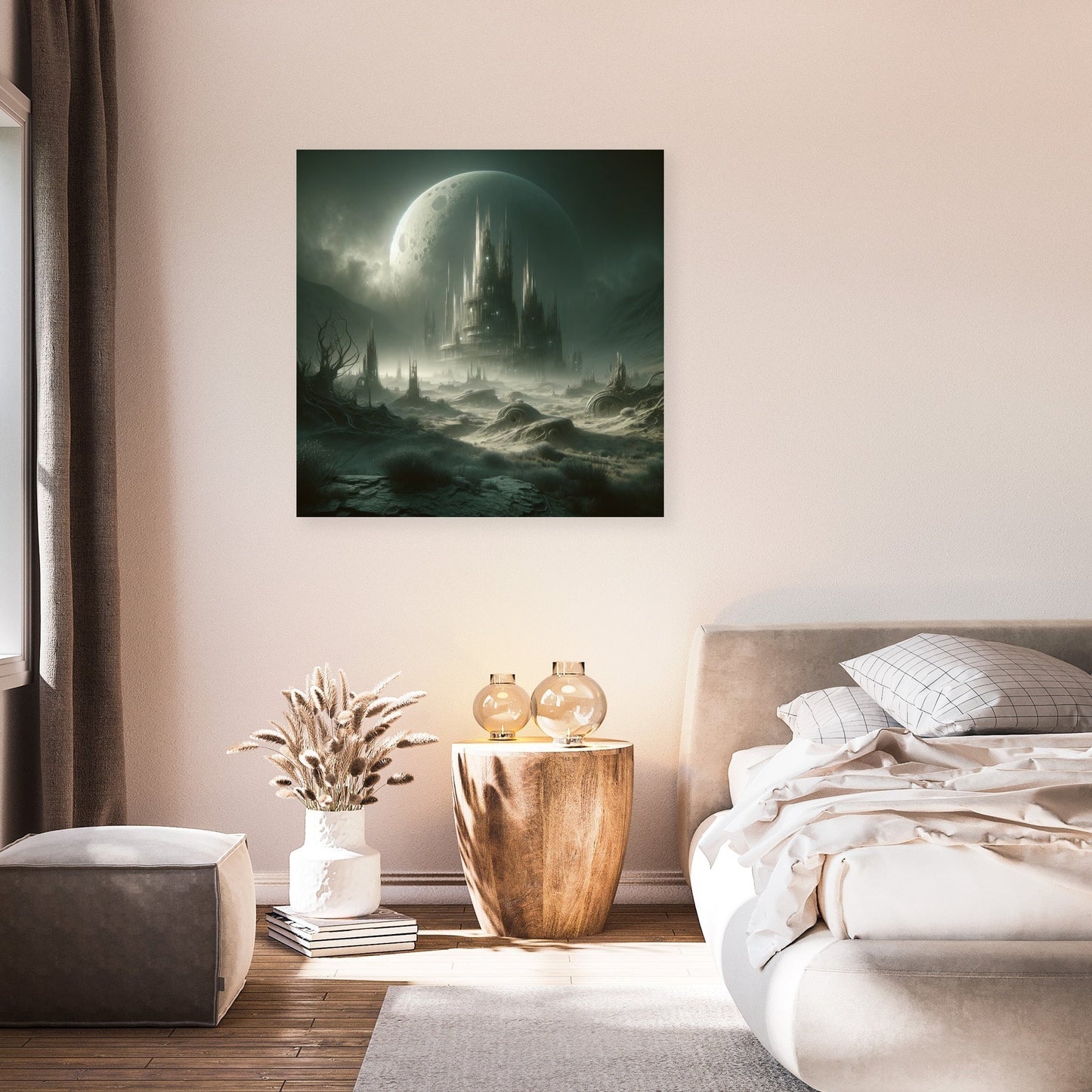 Ancient Relics Under Moonlight Canvas