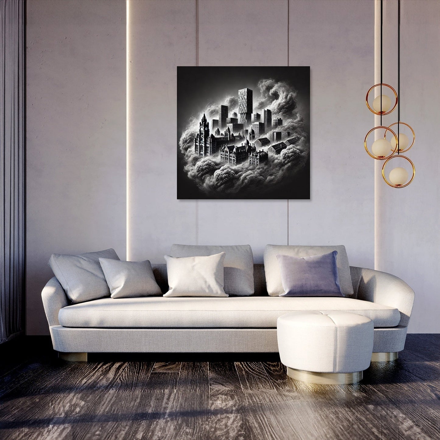 Mysterious Manchester Skyline Canvas