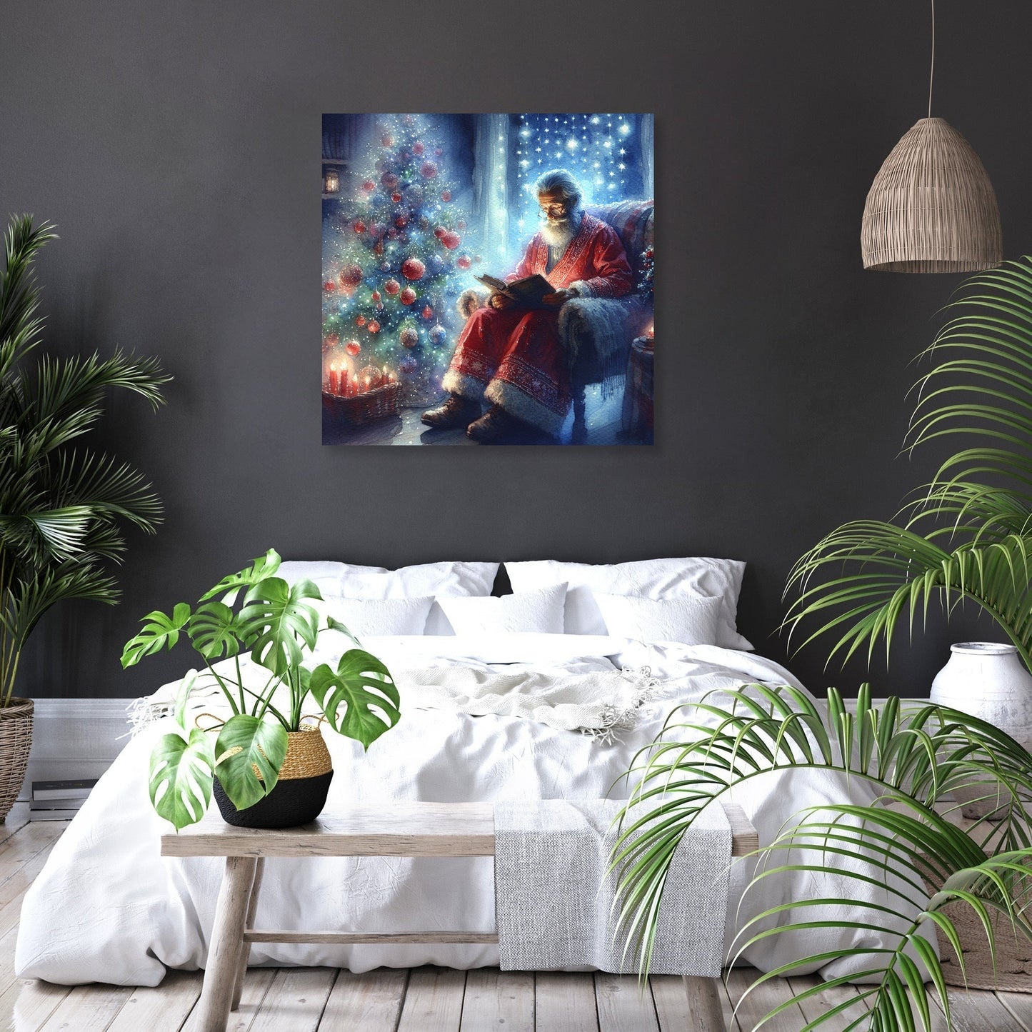 Santa's Reflective Eve Canvas