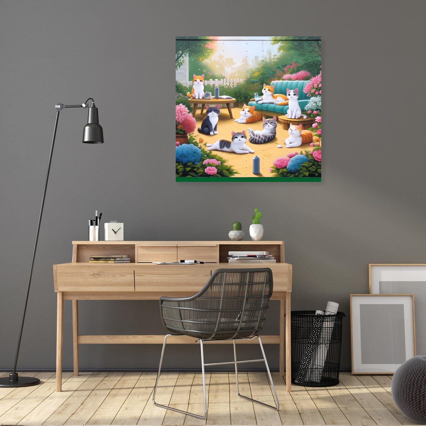 Playful Garden Cats Canvas