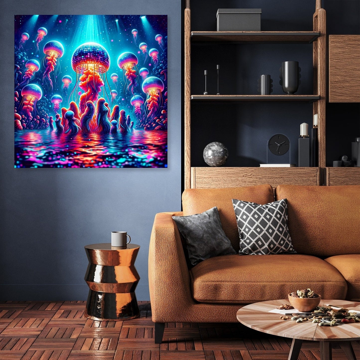Neon Waves Canvas