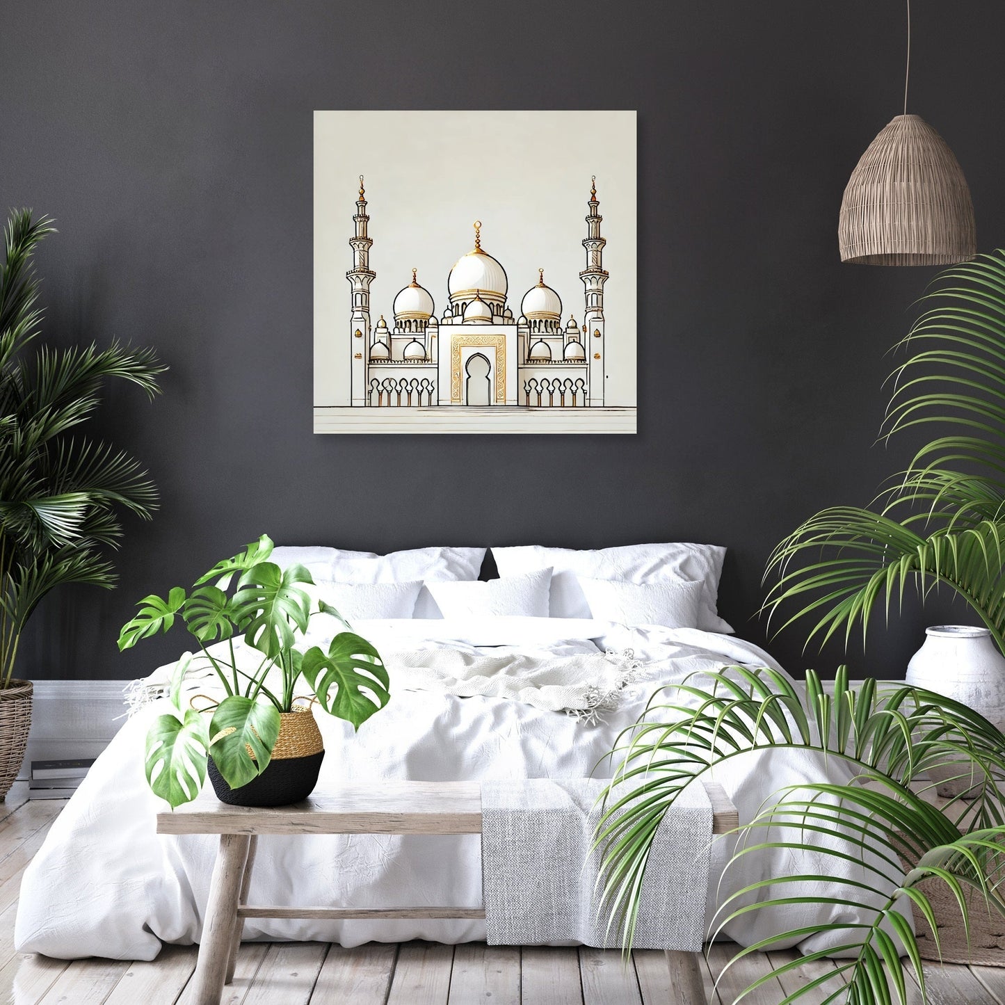 Golden Accents Islamic Temple Canvas