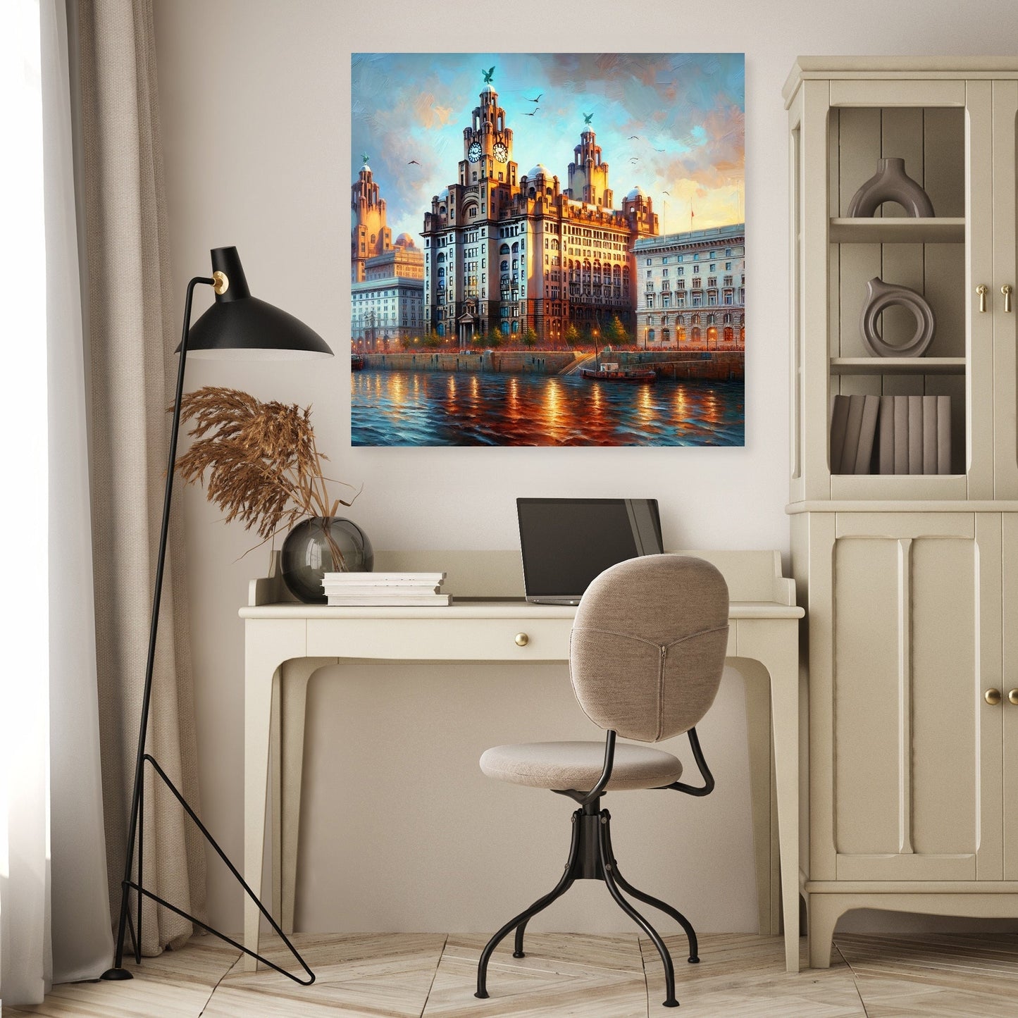 Liverpool Royal Liver Building Dusk Impression Canvas