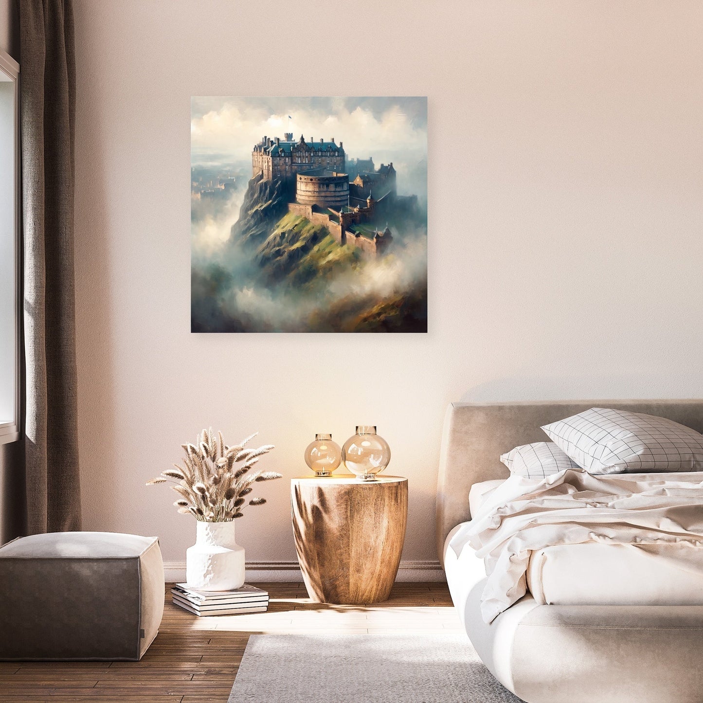 Edinburgh Castle Misty Dawn Canvas