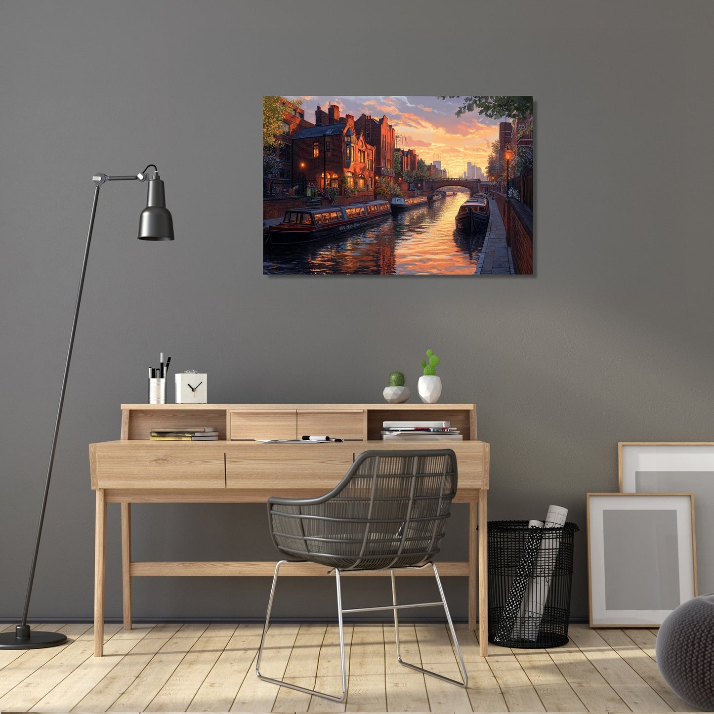 Birmingham Canal Sunset Harmony Canvas
