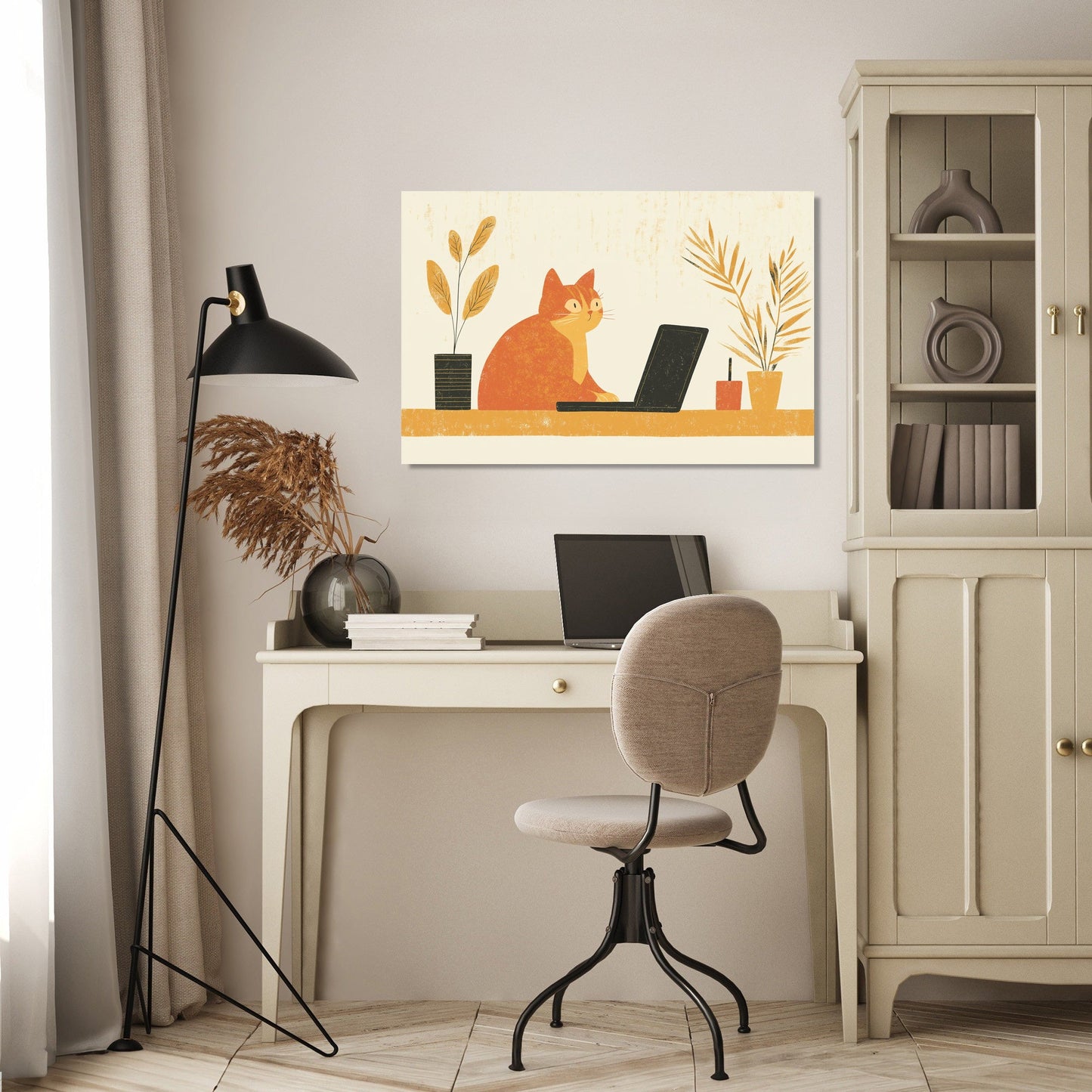Feline Work Canvas