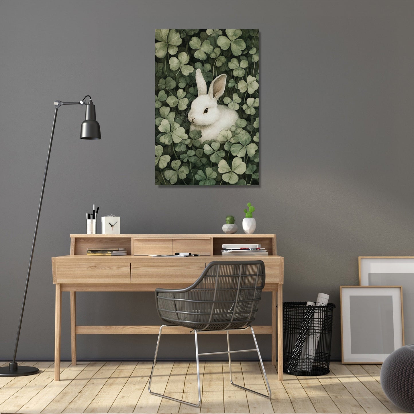 Rabbit in Clover Canvas