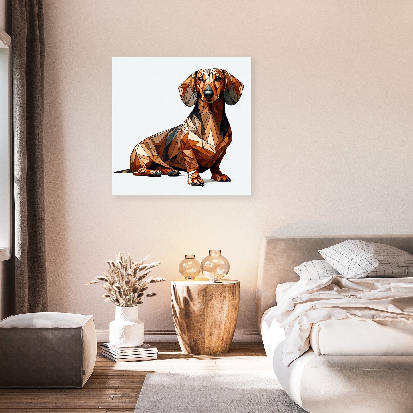 Geometric Dachshund Canvas