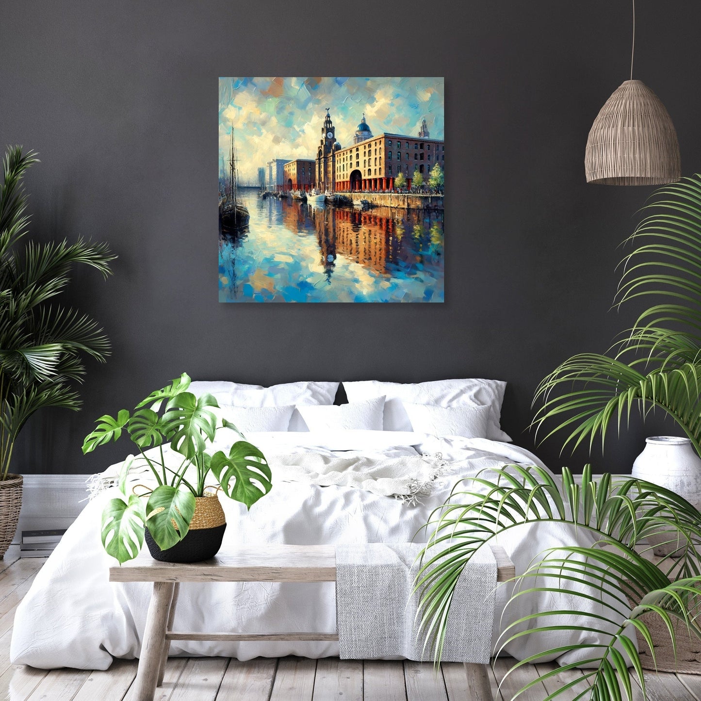 Post-Impressionist Royal Albert Dock Liverpool Canvas