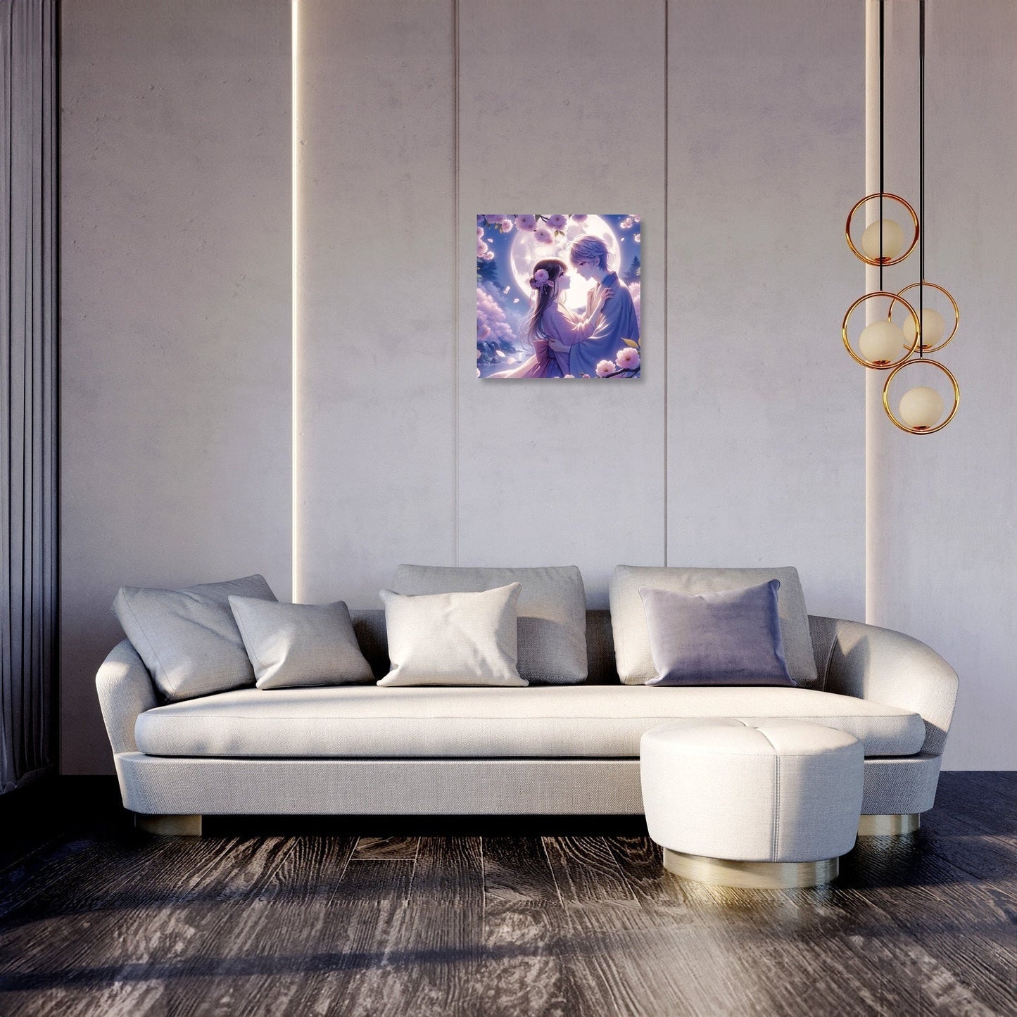 Moonlit Blossom Embrace Canvas