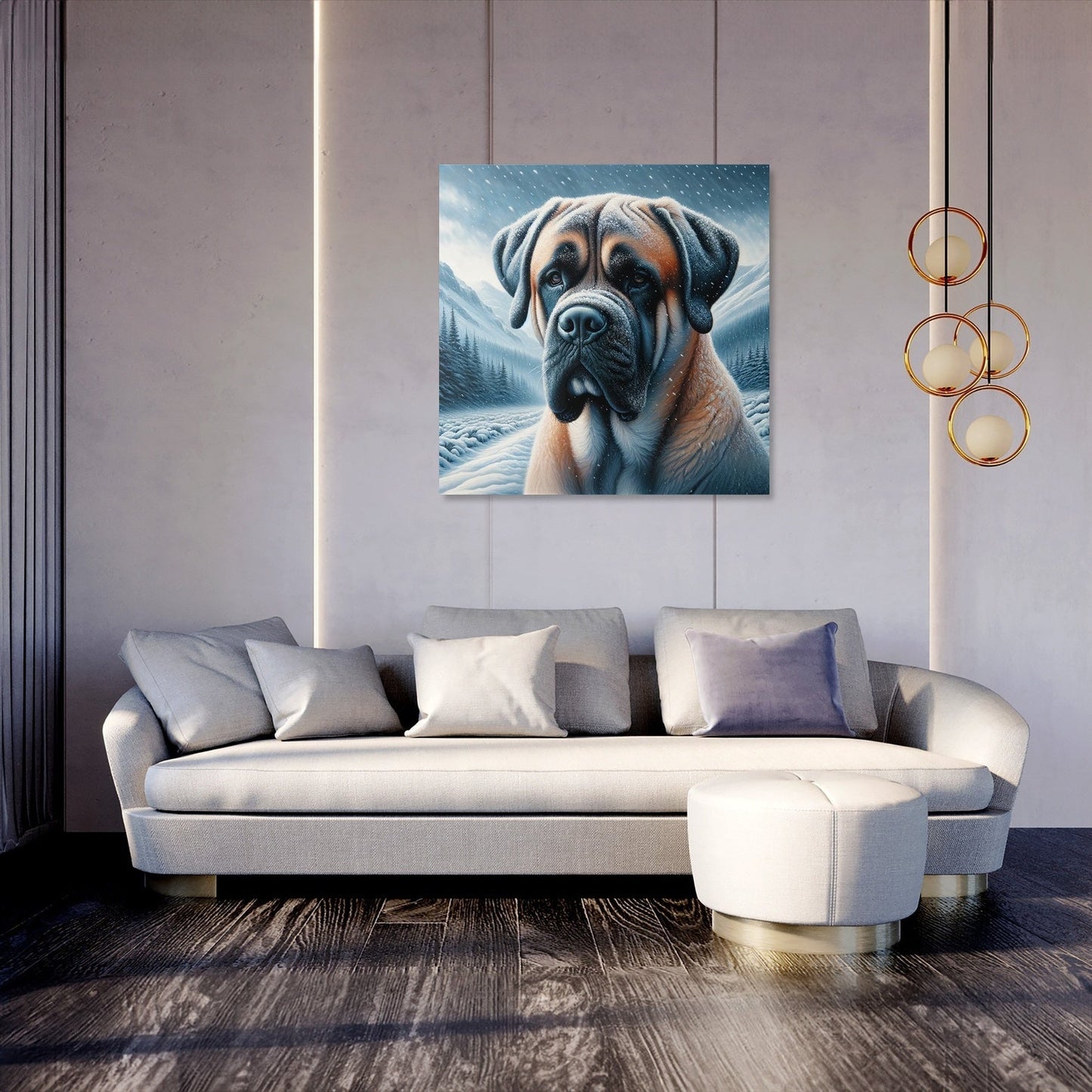Winter's Guardian Bullmastiff Canvas