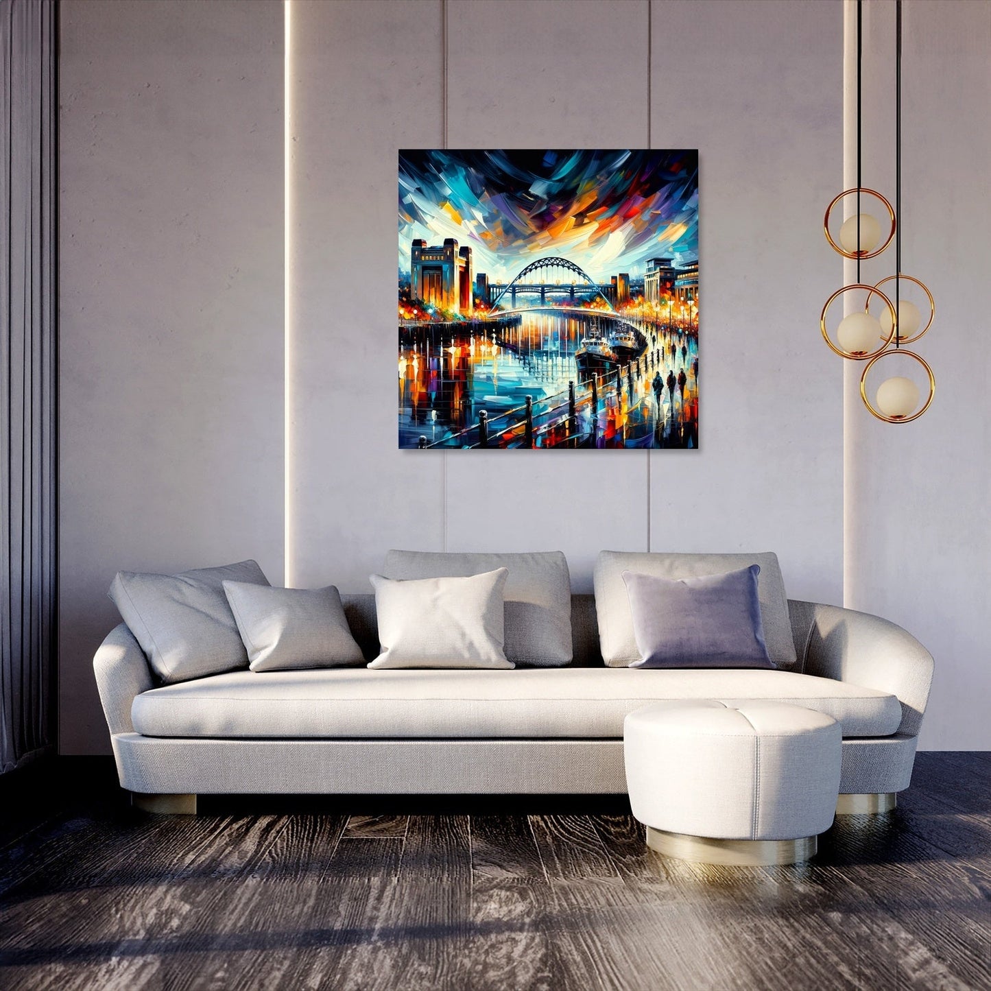 Newcastle Quayside Evening Vibrance Canvas