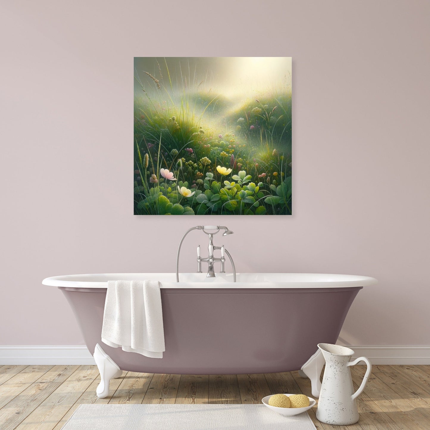 Dawn Meadow Tranquility Canvas