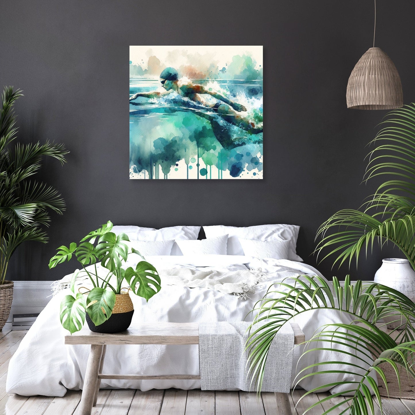 Elegant Swimmer Canvas