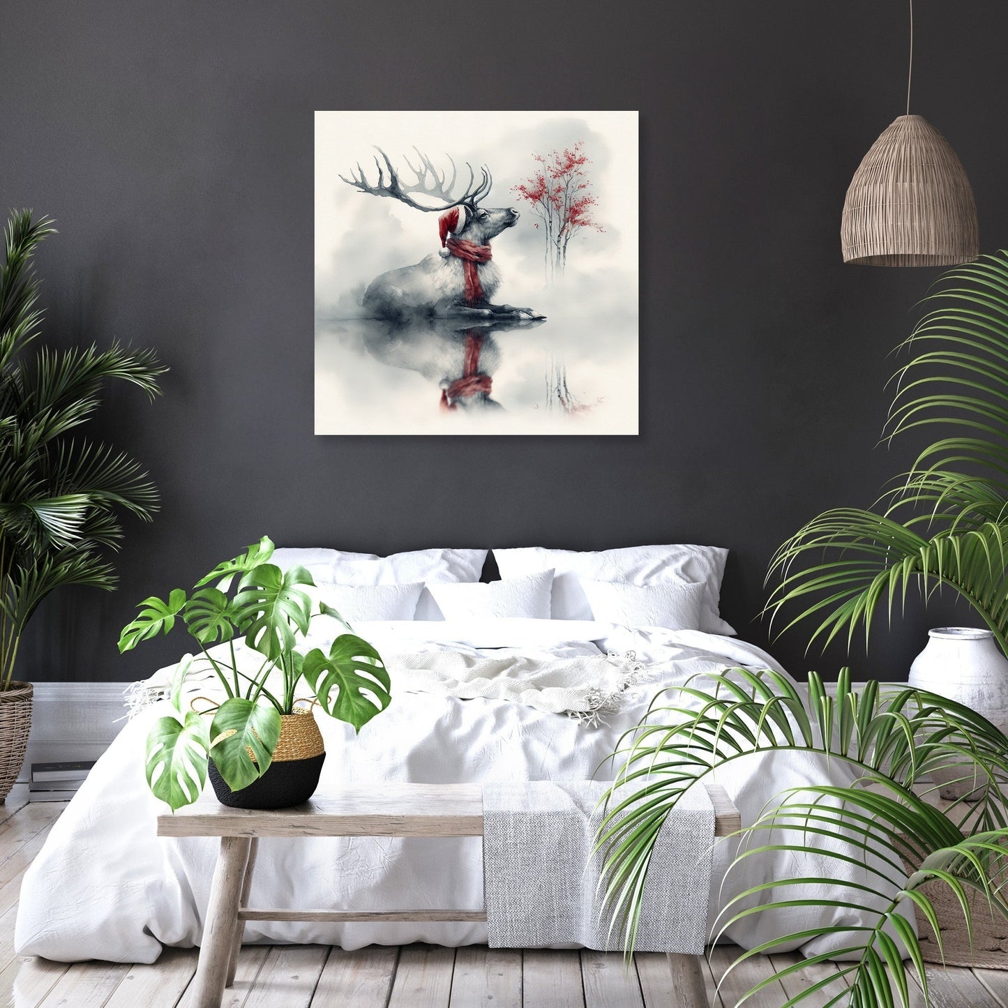 Melancholic Reindeer Solitude Canvas