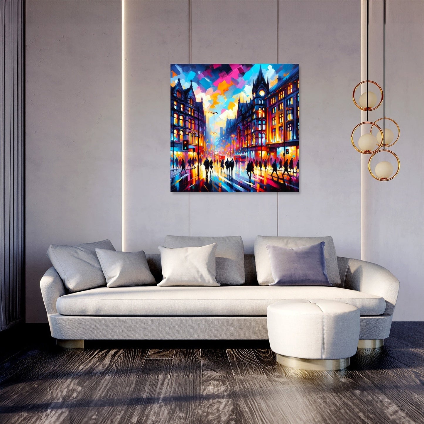 Manchester Oxford Road Twilight Canvas