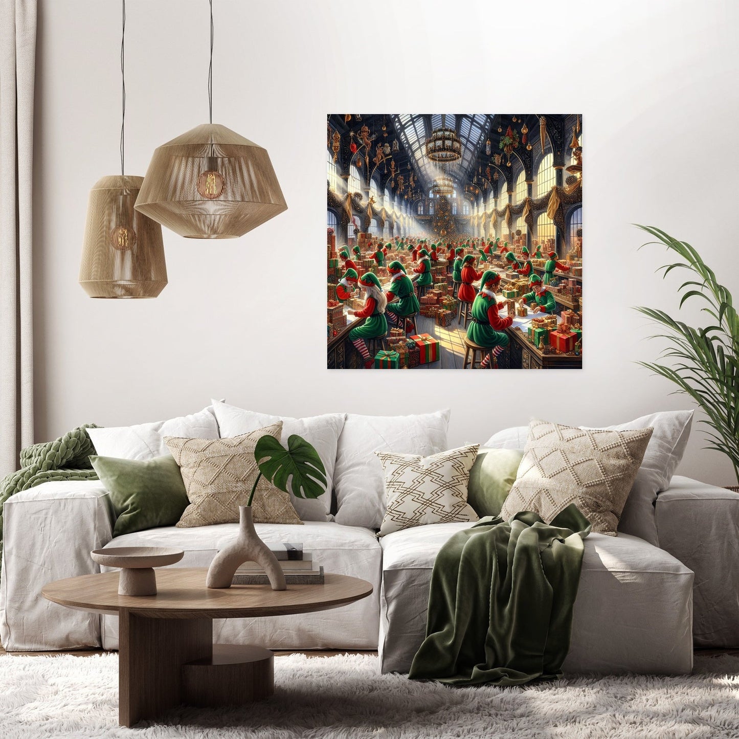 Elfin Joy Christmas Hall Canvas