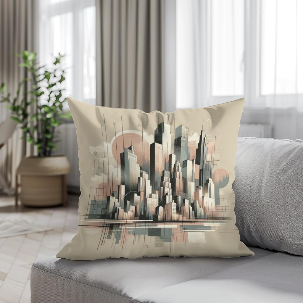 Cityscape Urban Symphony Cotton Cushion