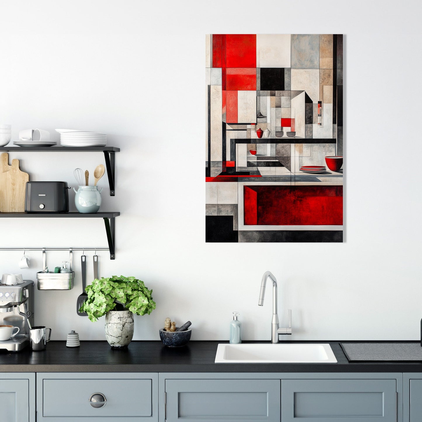 Constructivist Kitchen Canvas