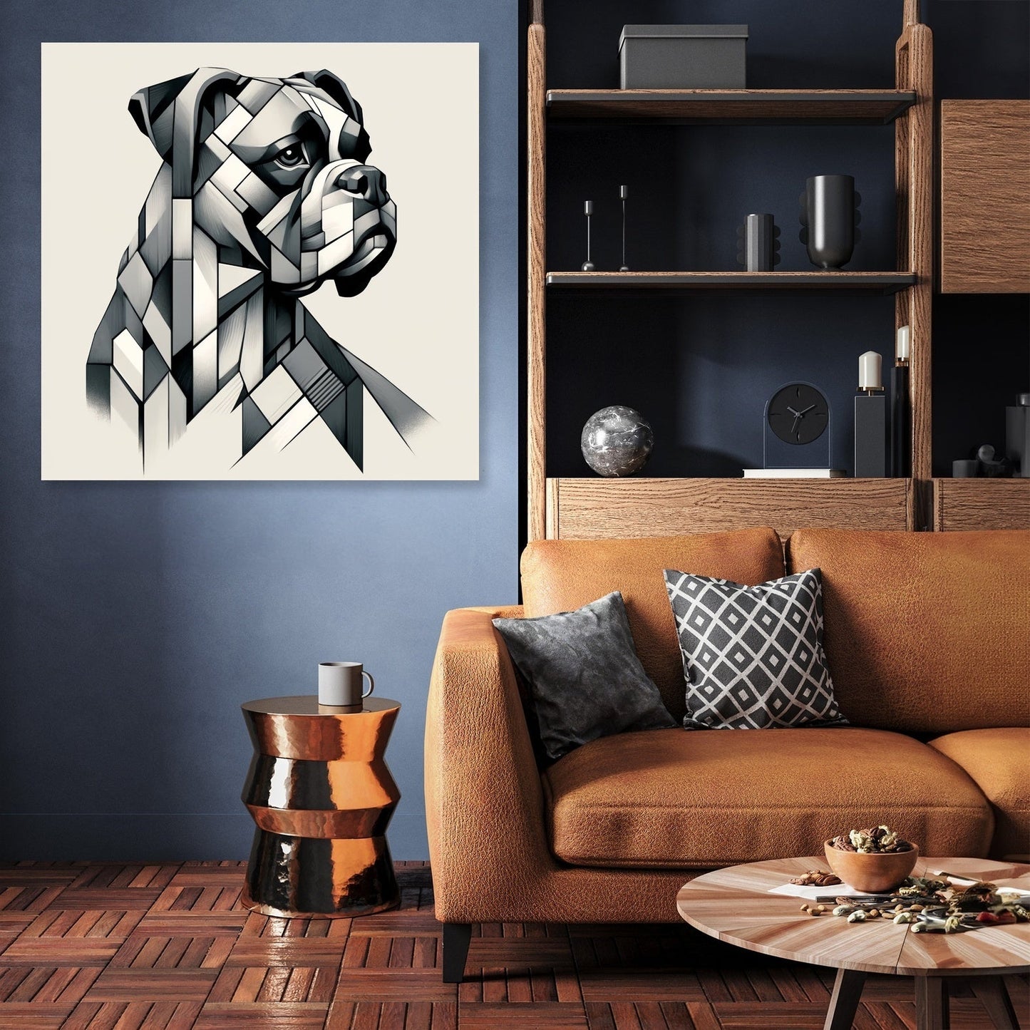 Cubist Companion Fragmented Form Canvas