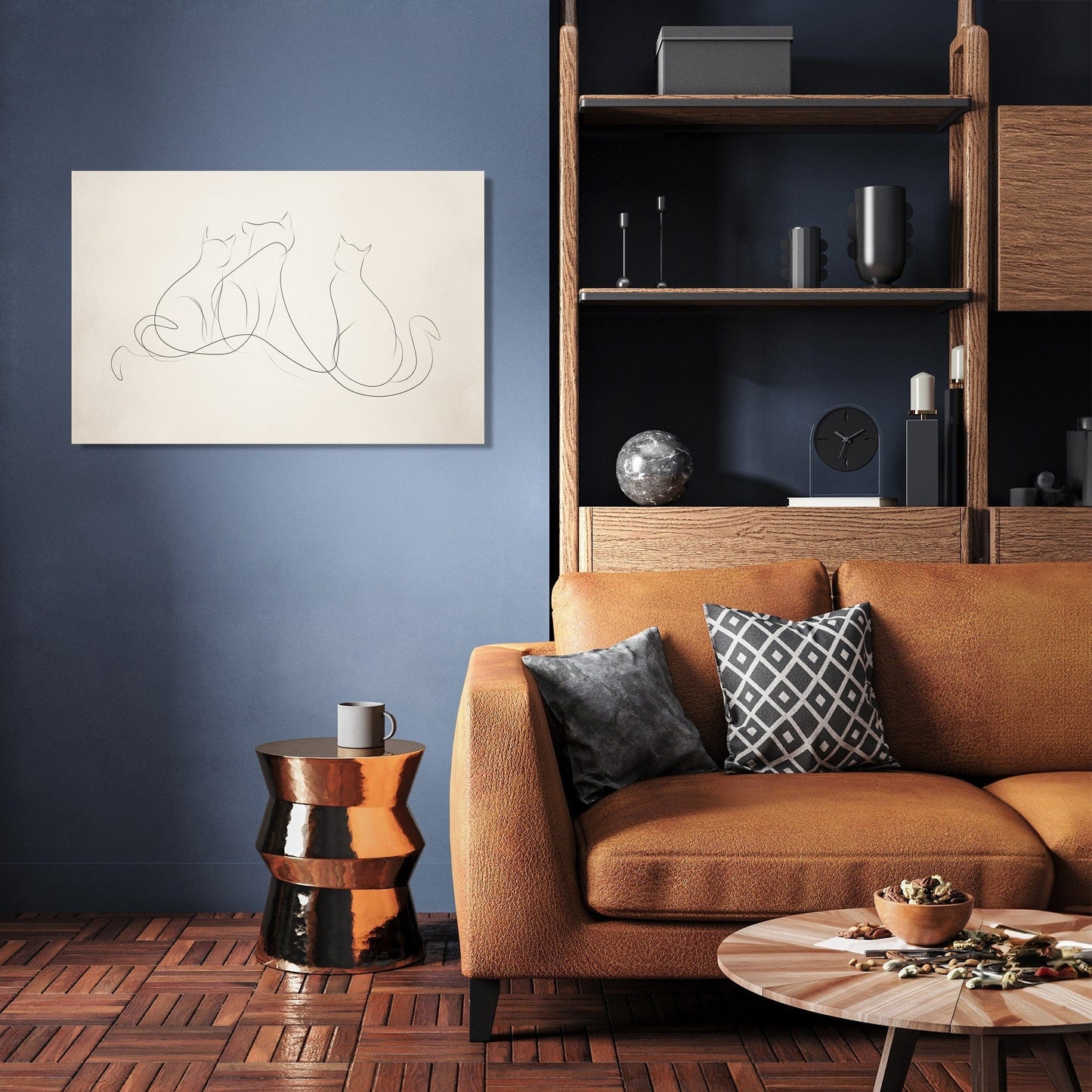 Three Cats Wave Canvas