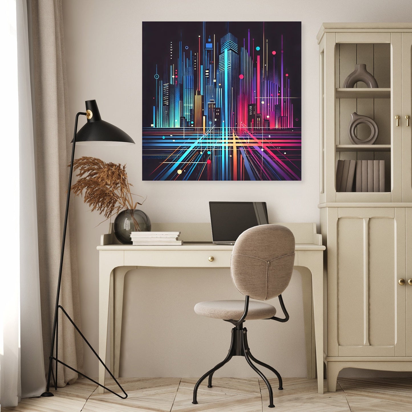 Neon City Pulse Canvas