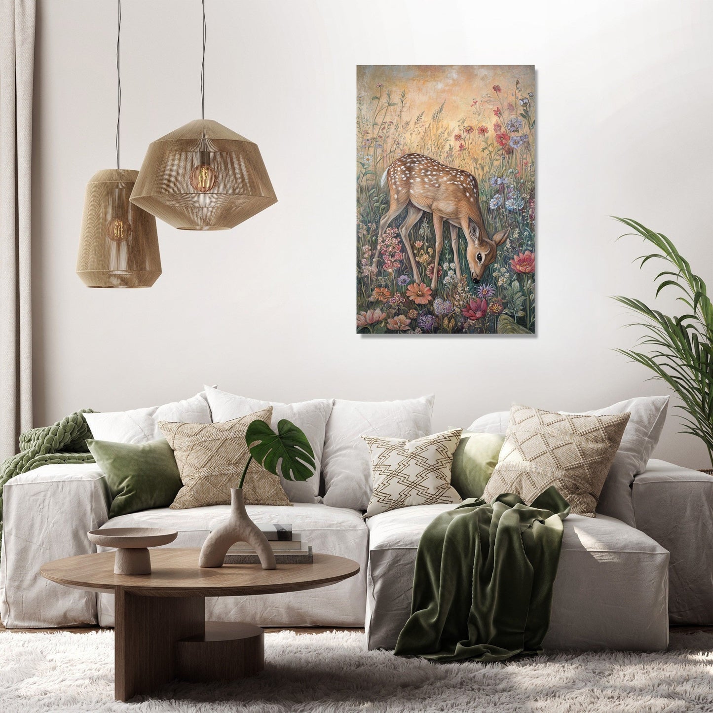 Grazing Deer Elegance Canvas